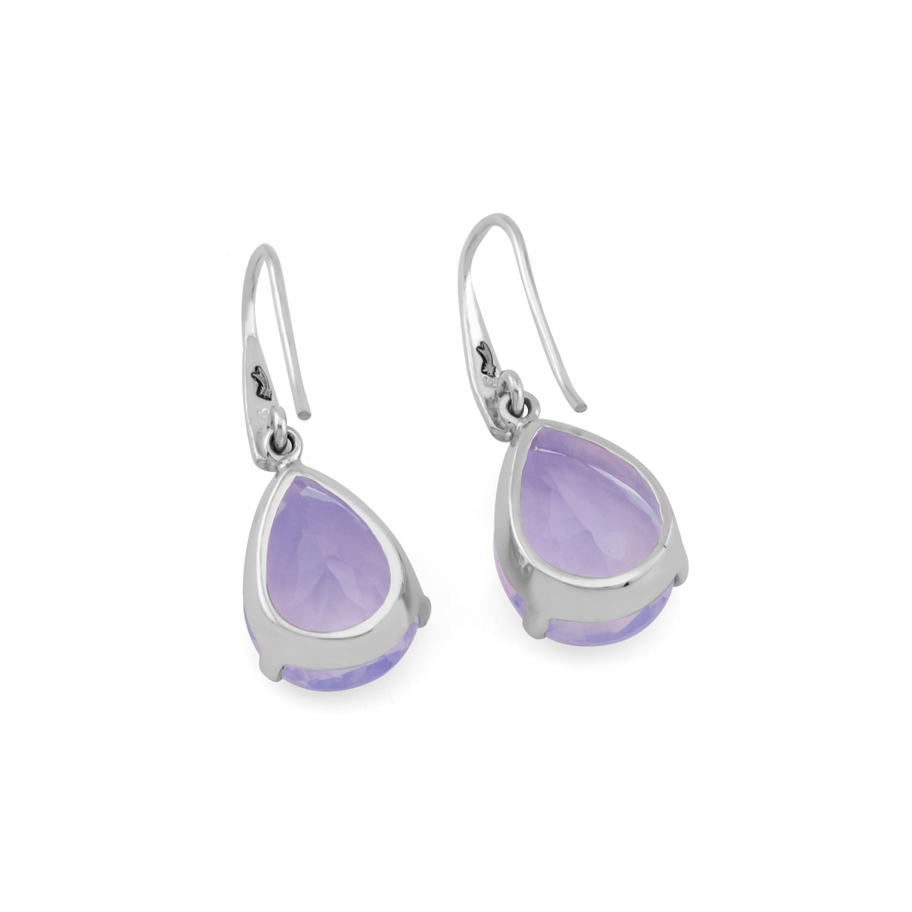 Starborn Faceted Moon Amethyst Dangle Earrings in Sterling Silver