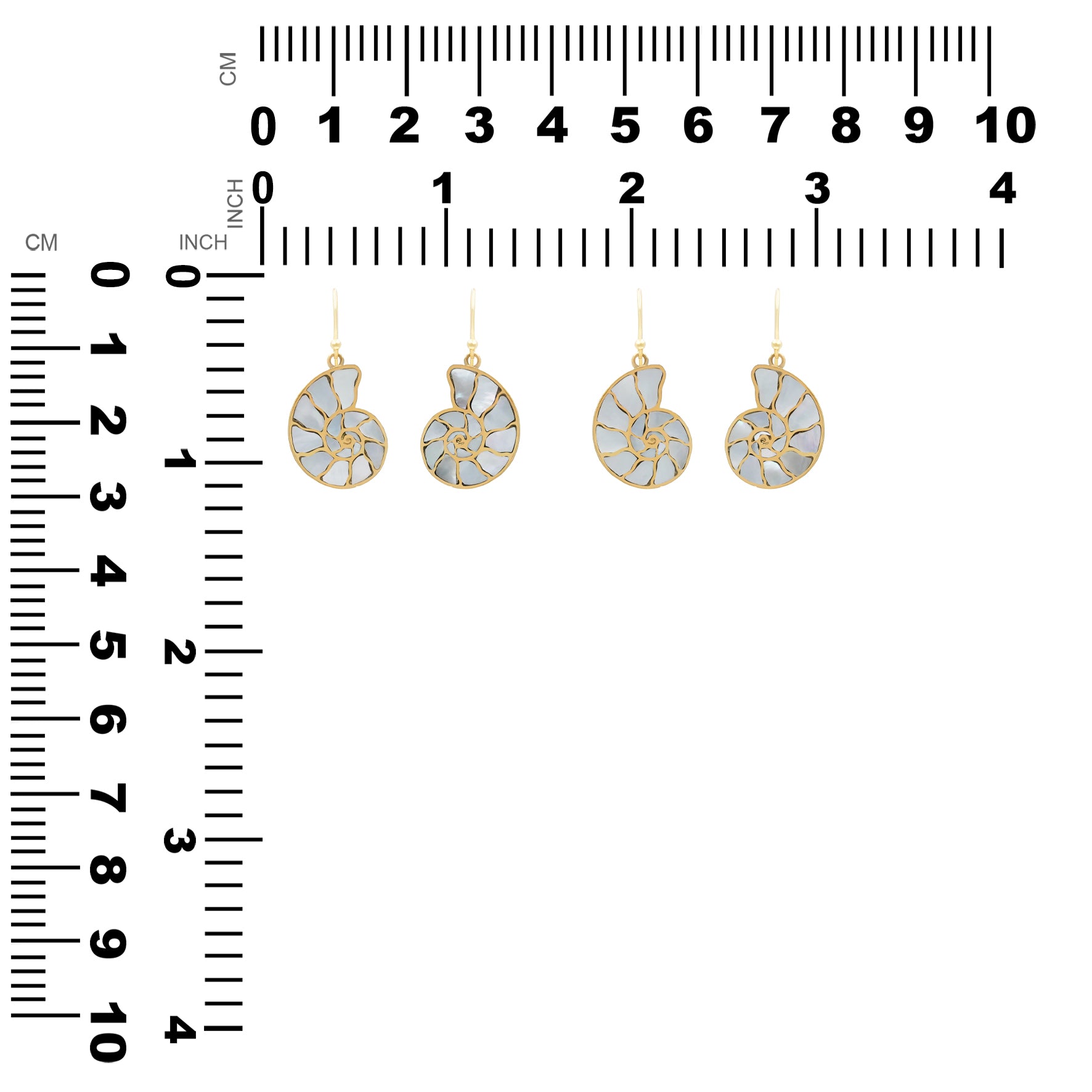 Starborn Nautilus Ammonite with Mother of Pearl Inlay Earring