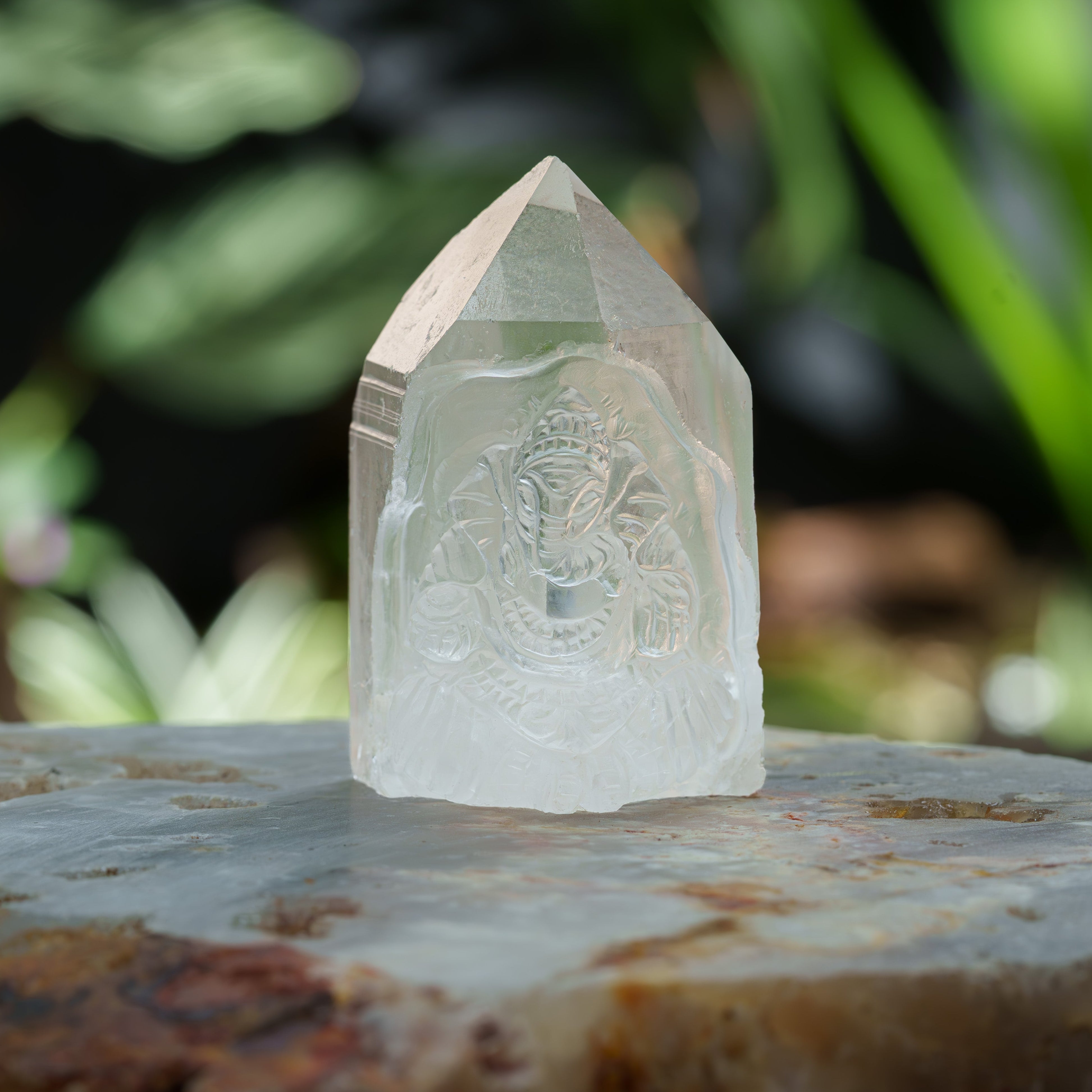 Starborn Hand Carved Quartz Ganesha Carving - 1 Piece