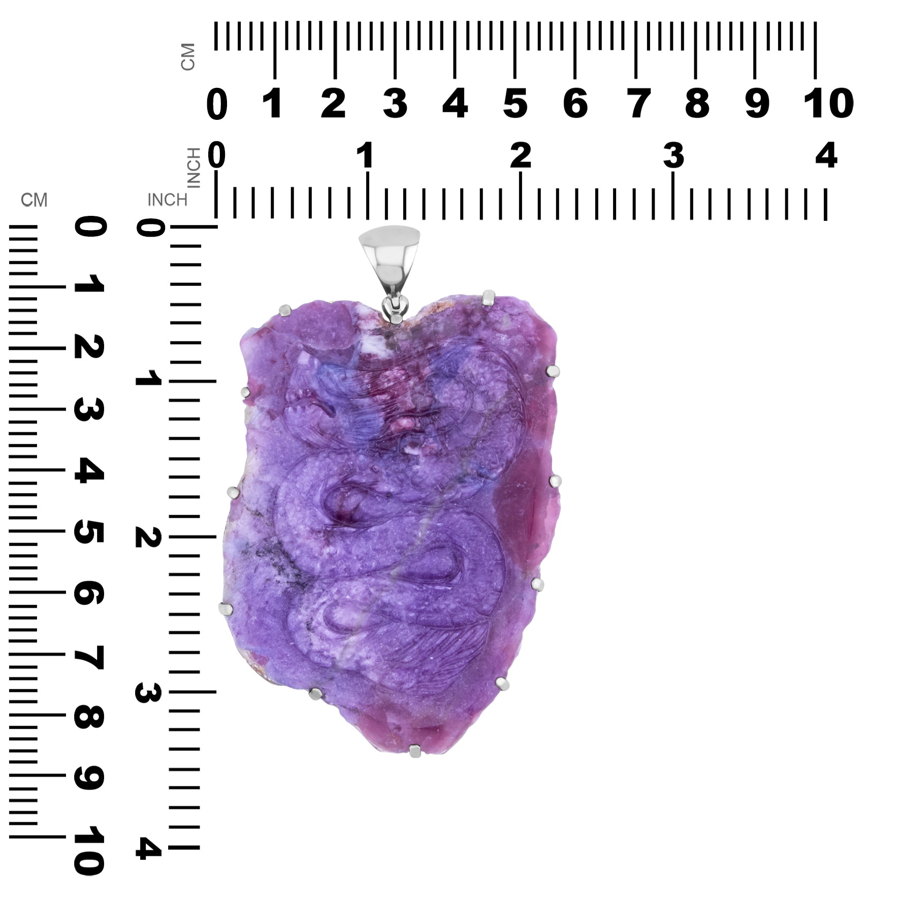 Starborn Rubellite Tourmaline from Paraiba Dragon Carving Pendant in Sterling Silver