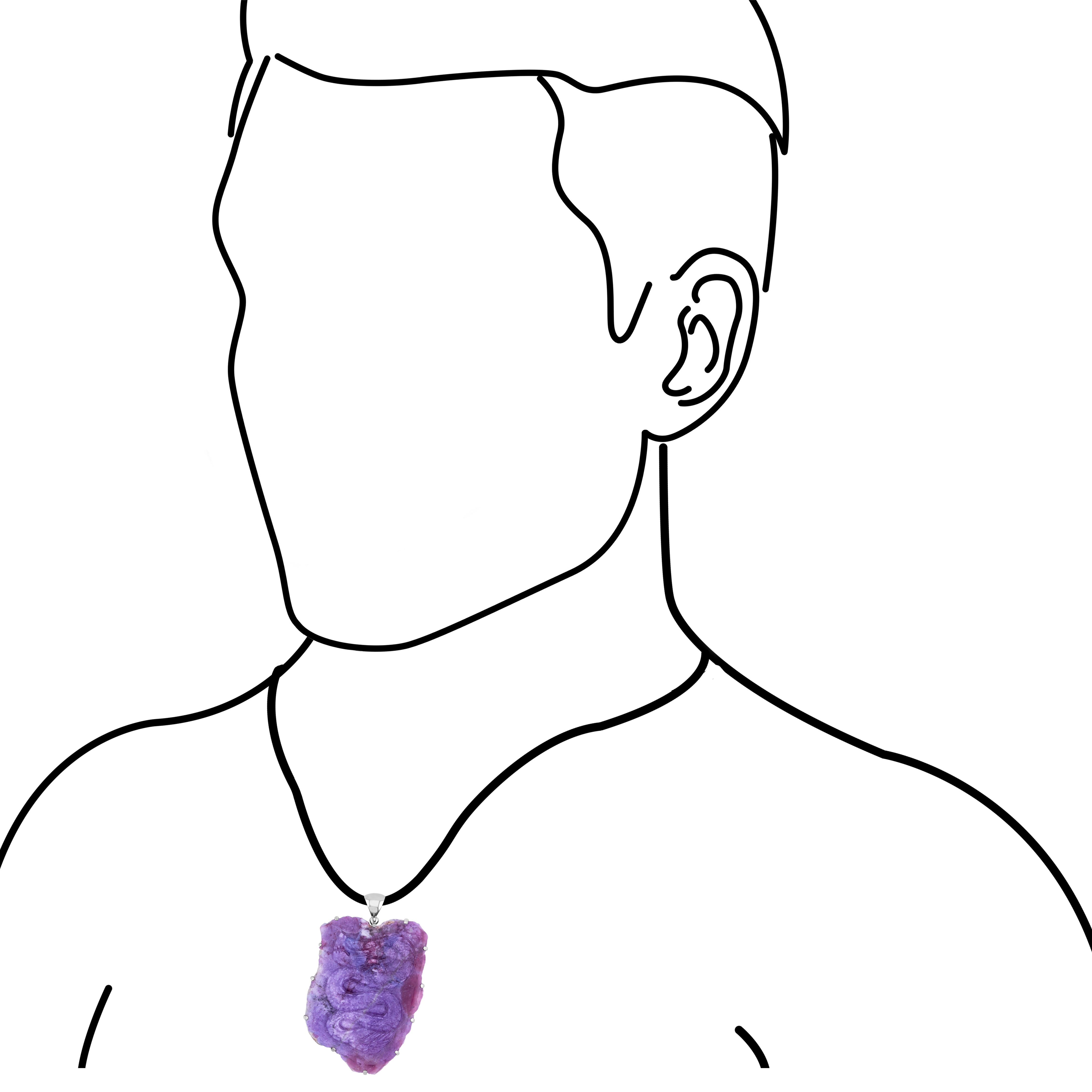 Starborn Rubellite Tourmaline from Paraiba Dragon Carving Pendant in Sterling Silver