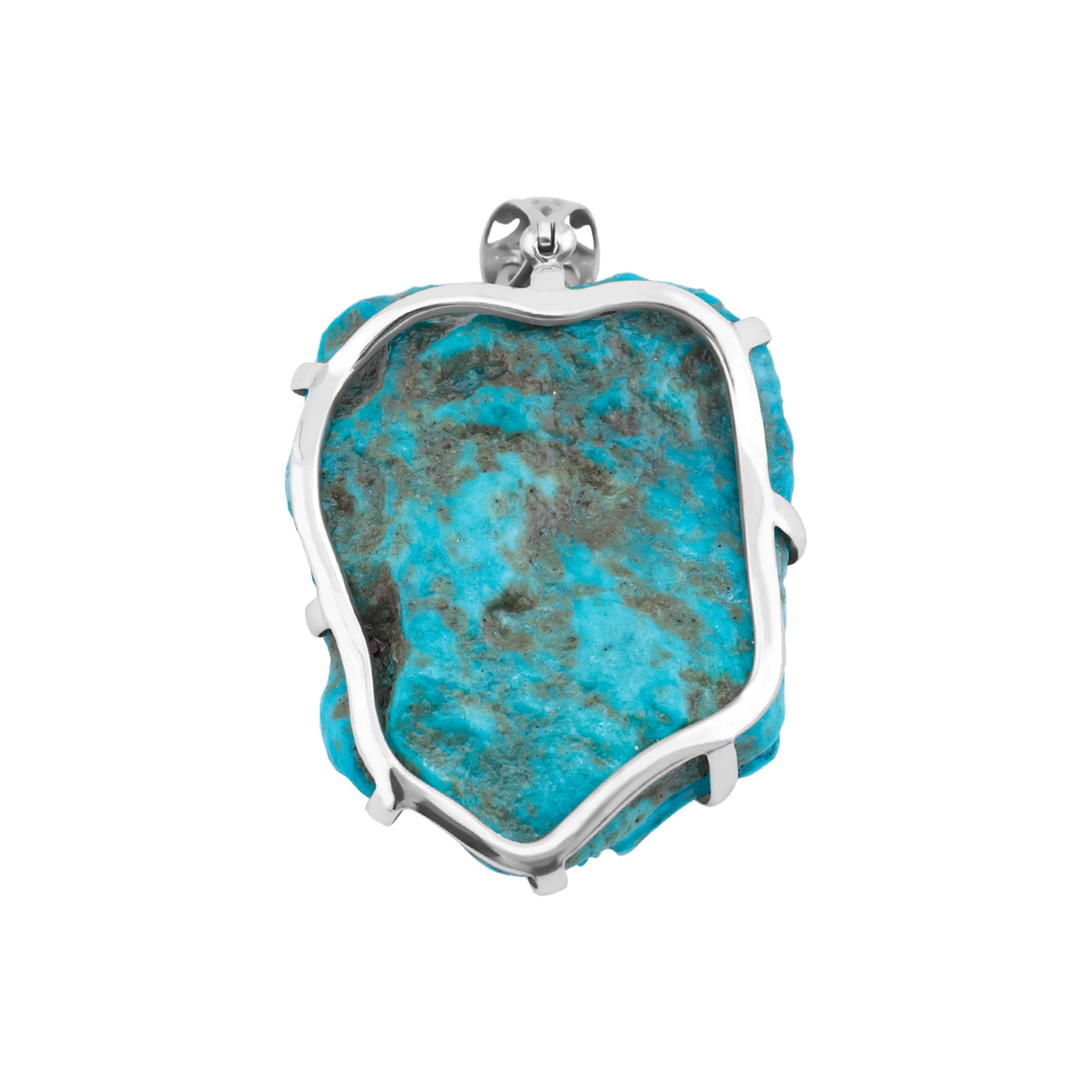 Starborn Narcozari Turquoise Dragon Carving Pendant in Sterling Silver