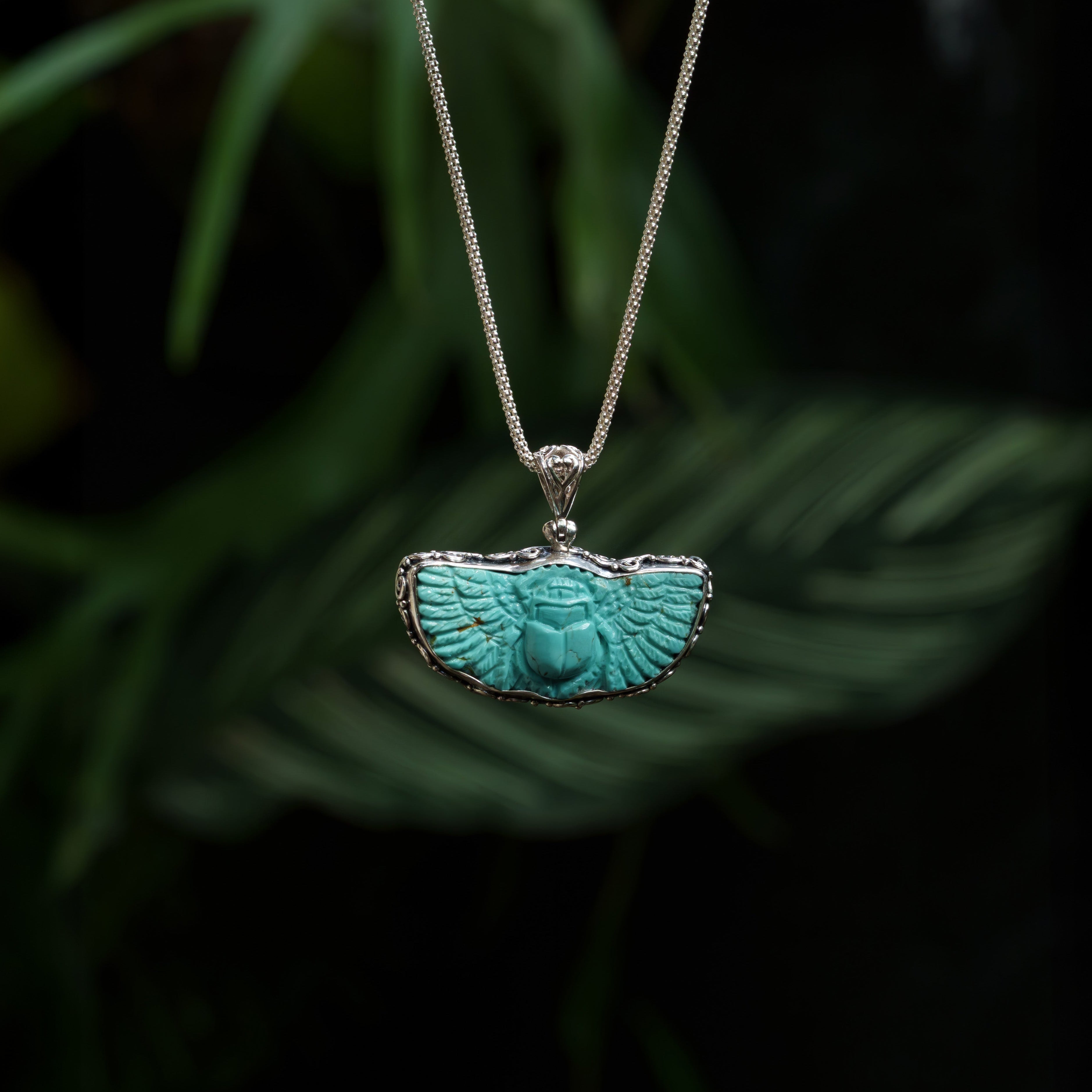 Starborn Turquoise Scarabaeus Pendant in Sterling Silver