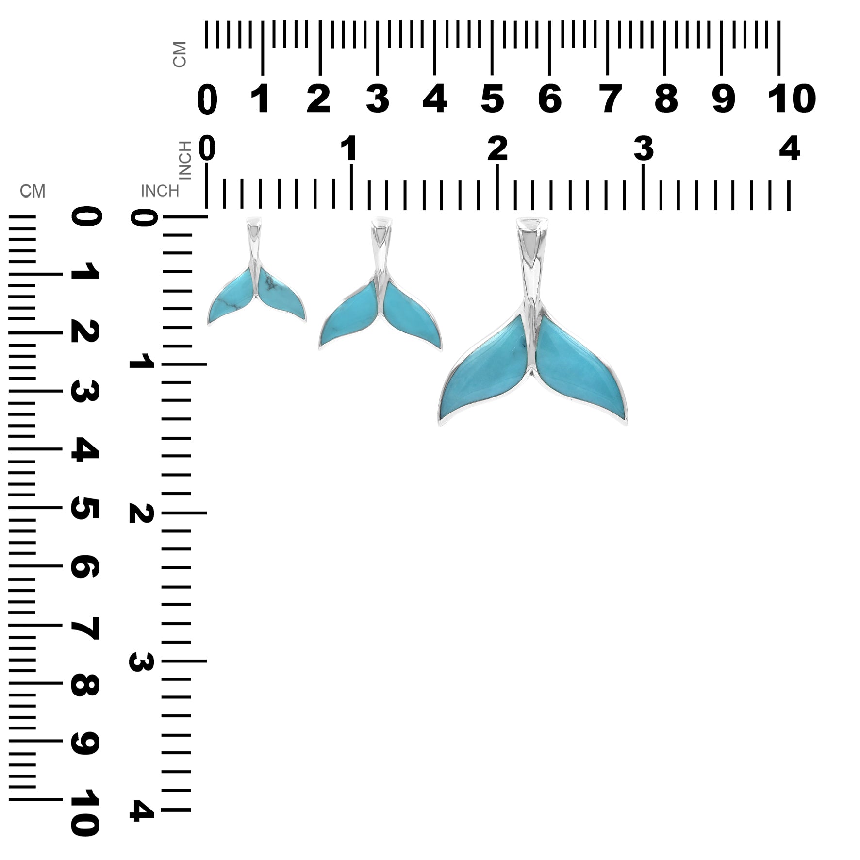 Starborn Sleeping Beauty Turquoise Whale Tail Pendant in Sterling Silver