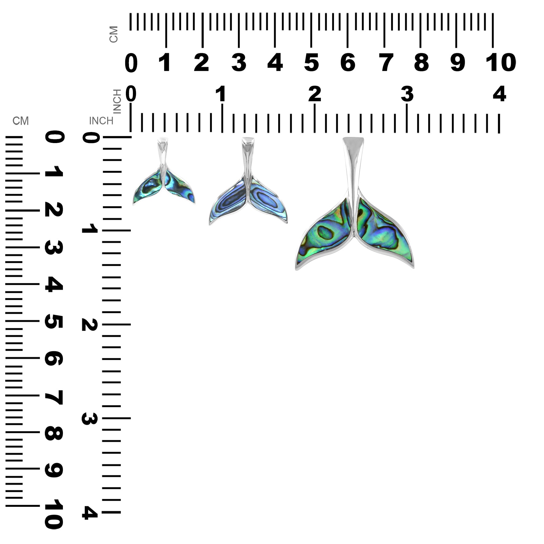 Starborn Abalone Walschwanz-Anhänger aus Sterlingsilber, mittelgroß