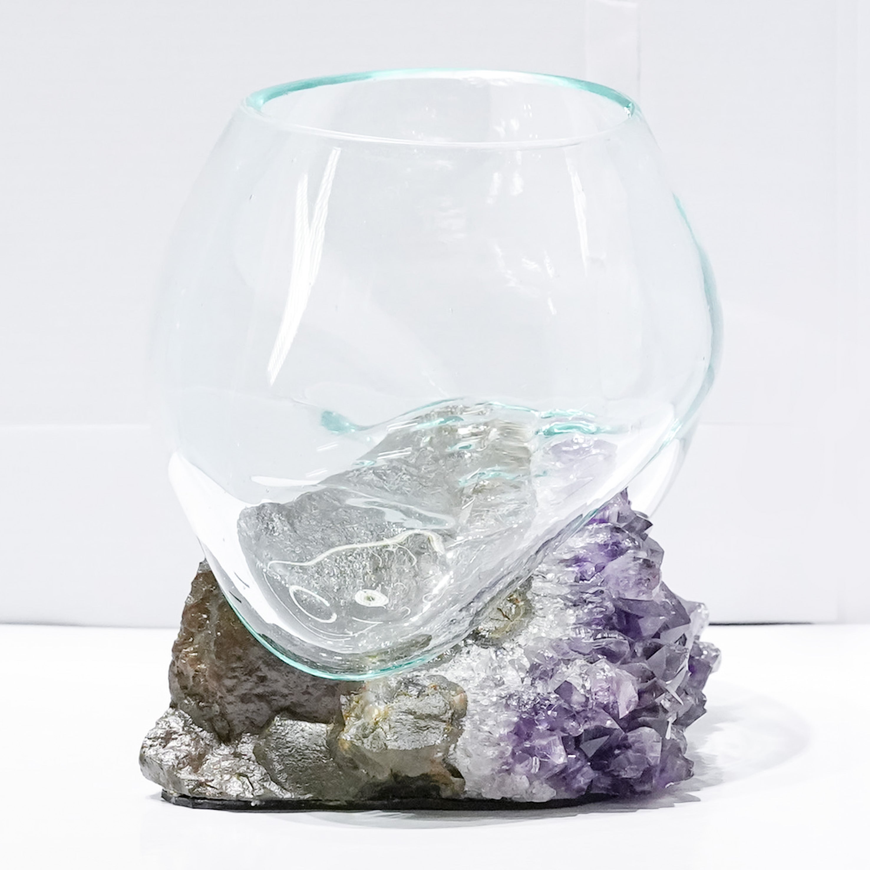 Starborn Molten Glass Display Bowl on Amethyst Basalt