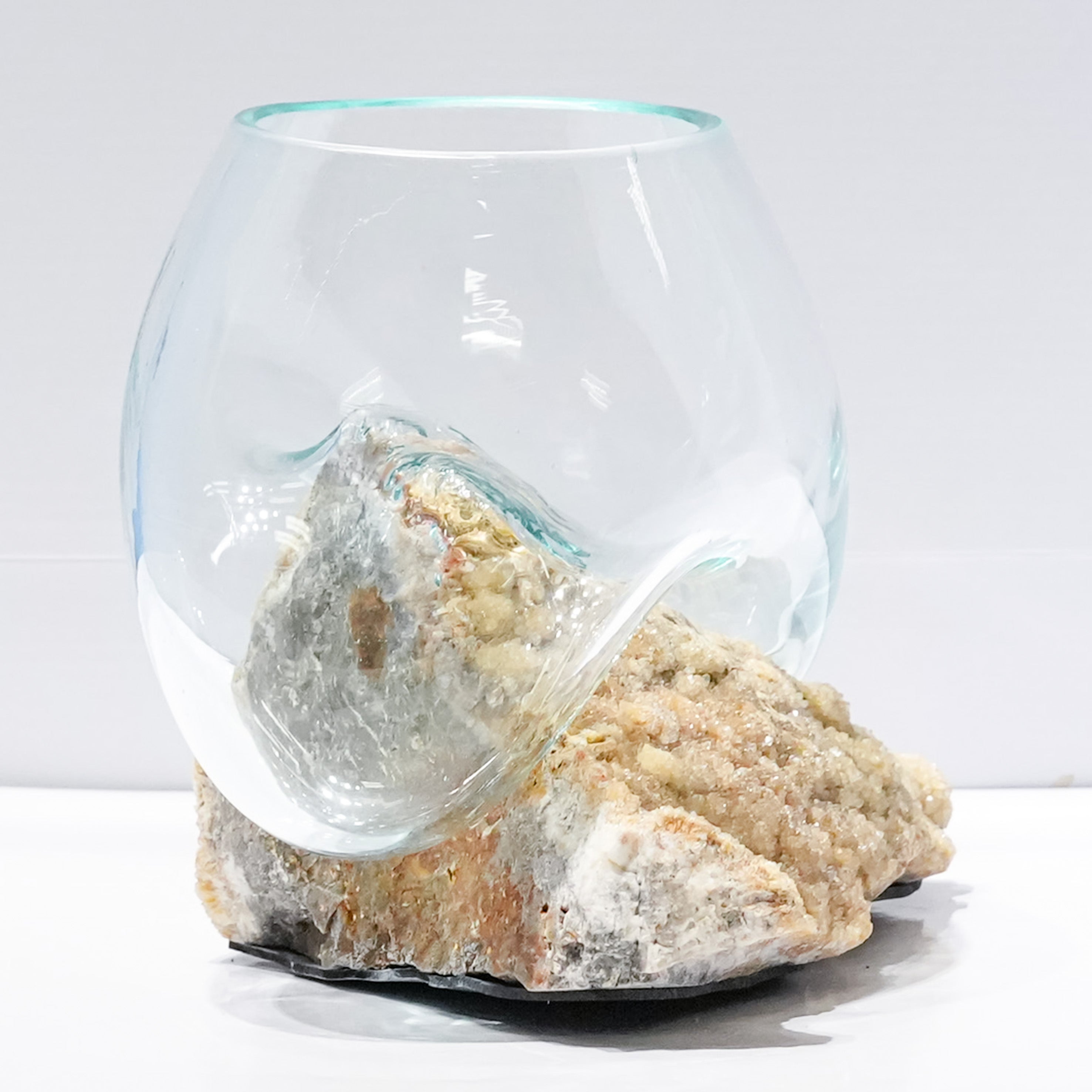 Starborn Molten Glass Display Bowl on Quartz Drusy