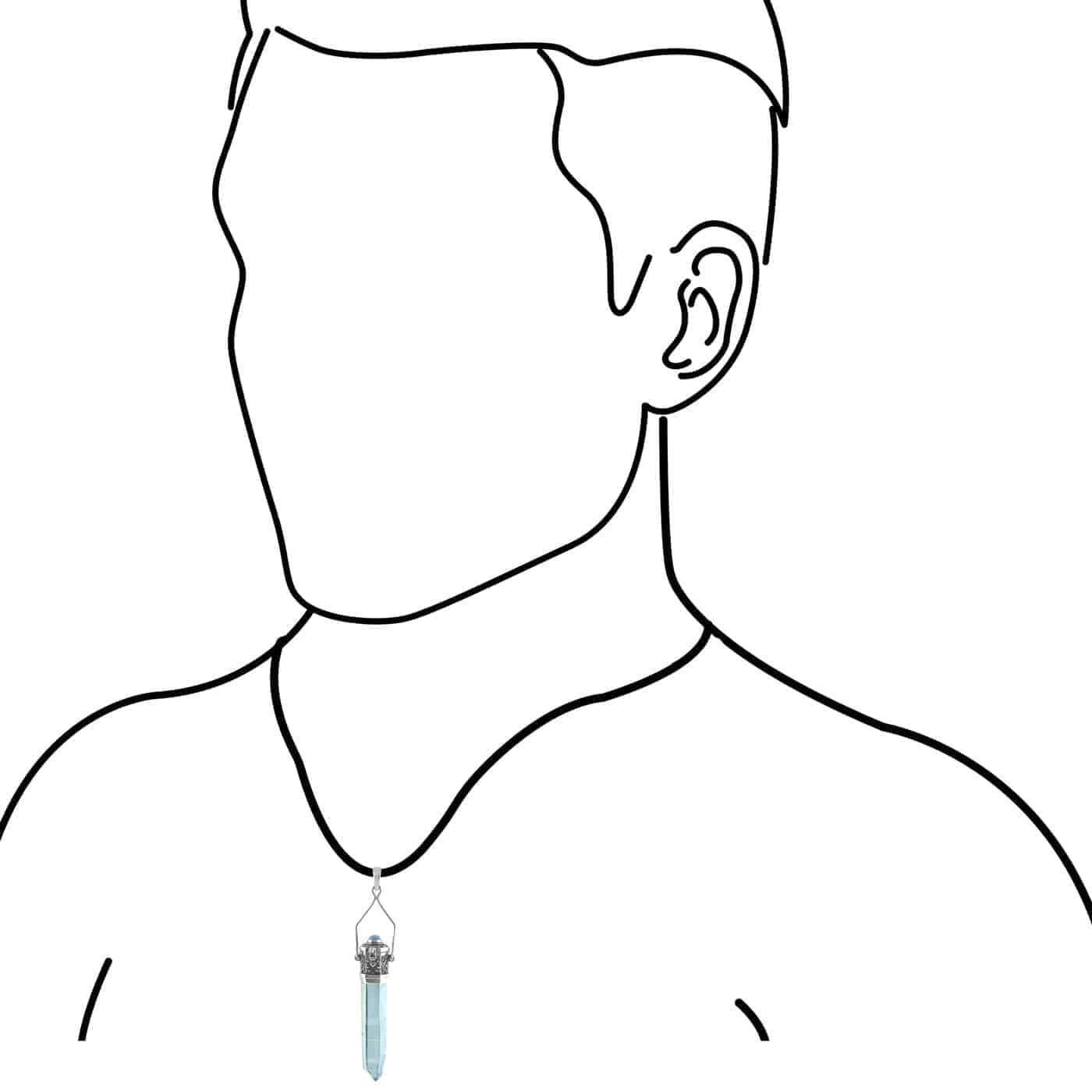 Aqua Aura Quartz Crystal Locket Pendant