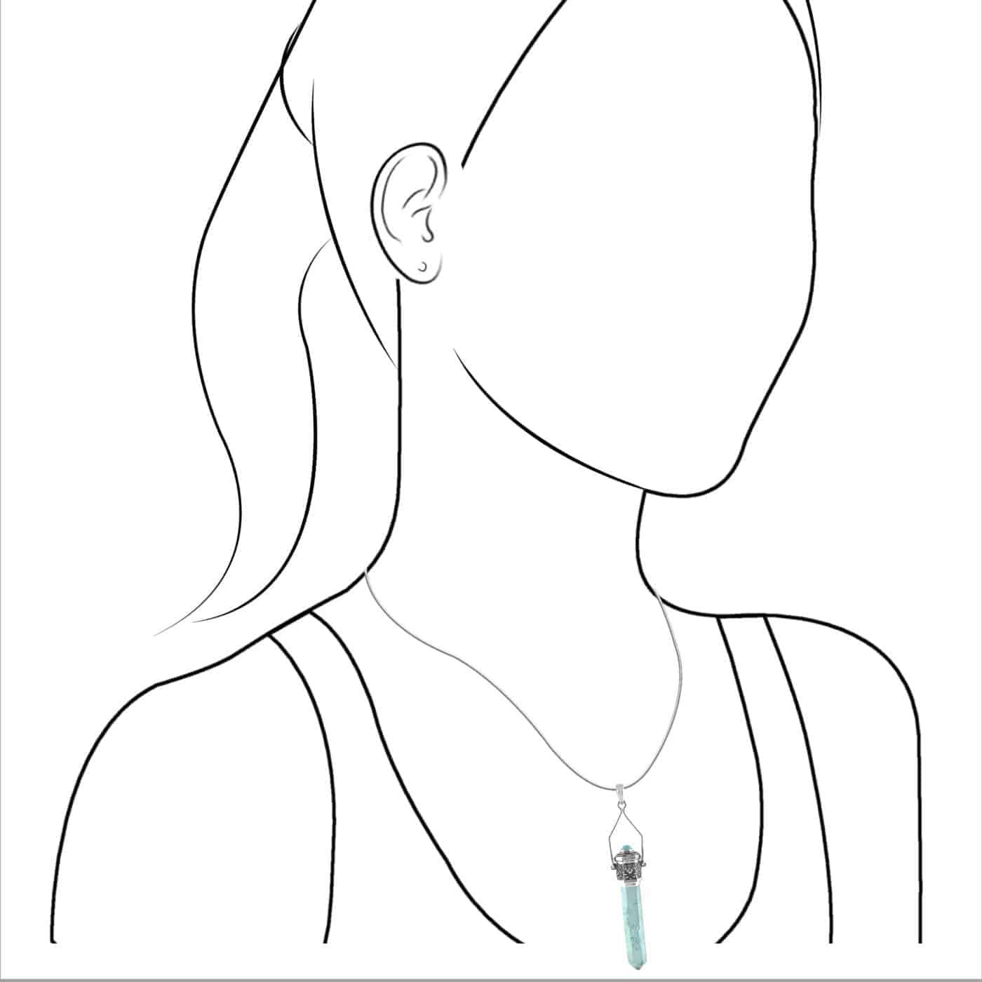 Aqua Aura Quartz Crystal Locket Pendant