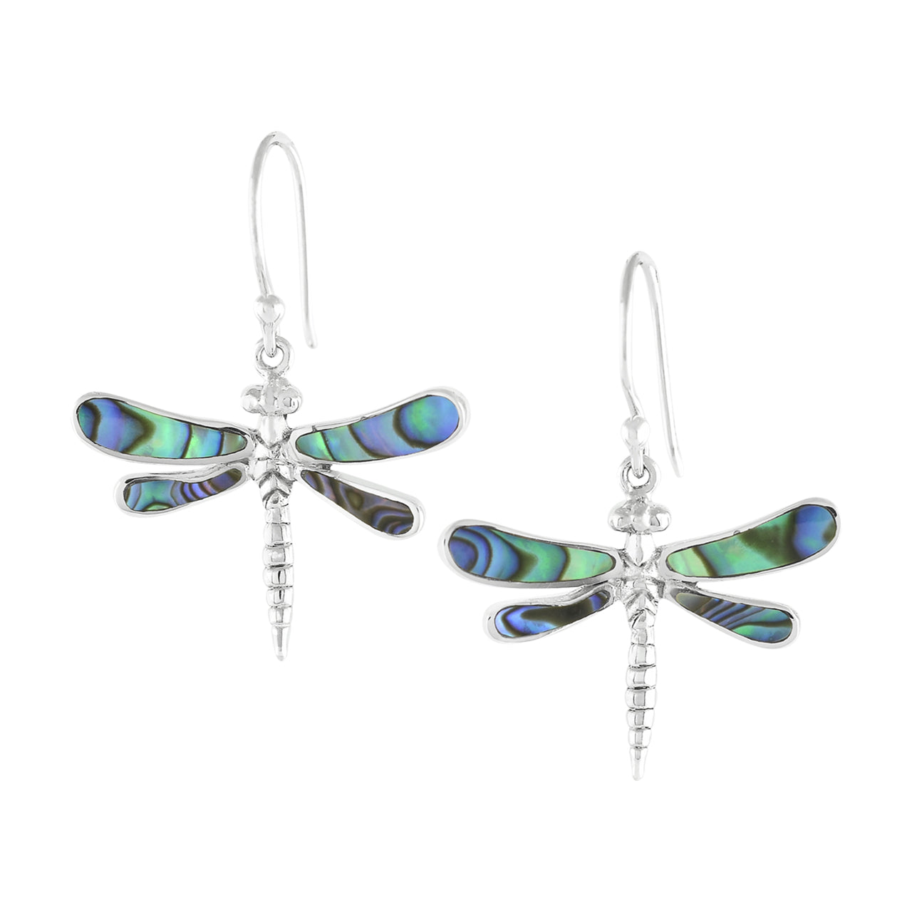Abalone Shell Dragonfly Earrings