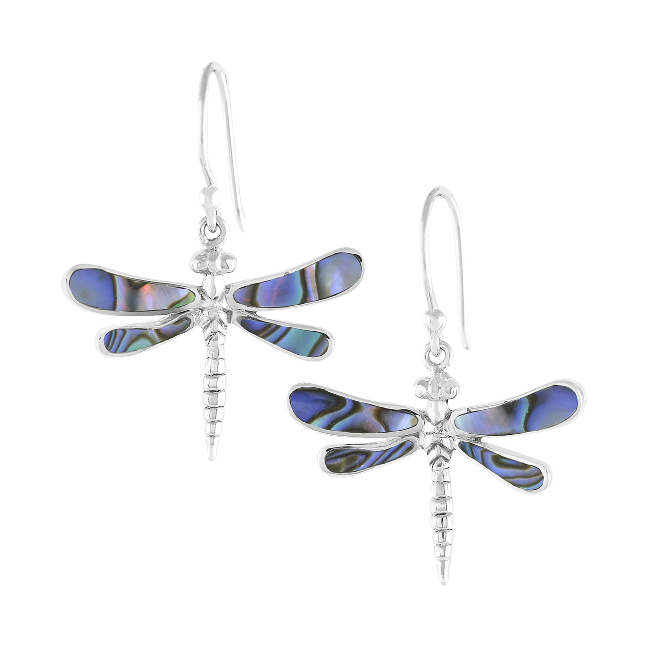 Abalone Shell Dragonfly Earrings