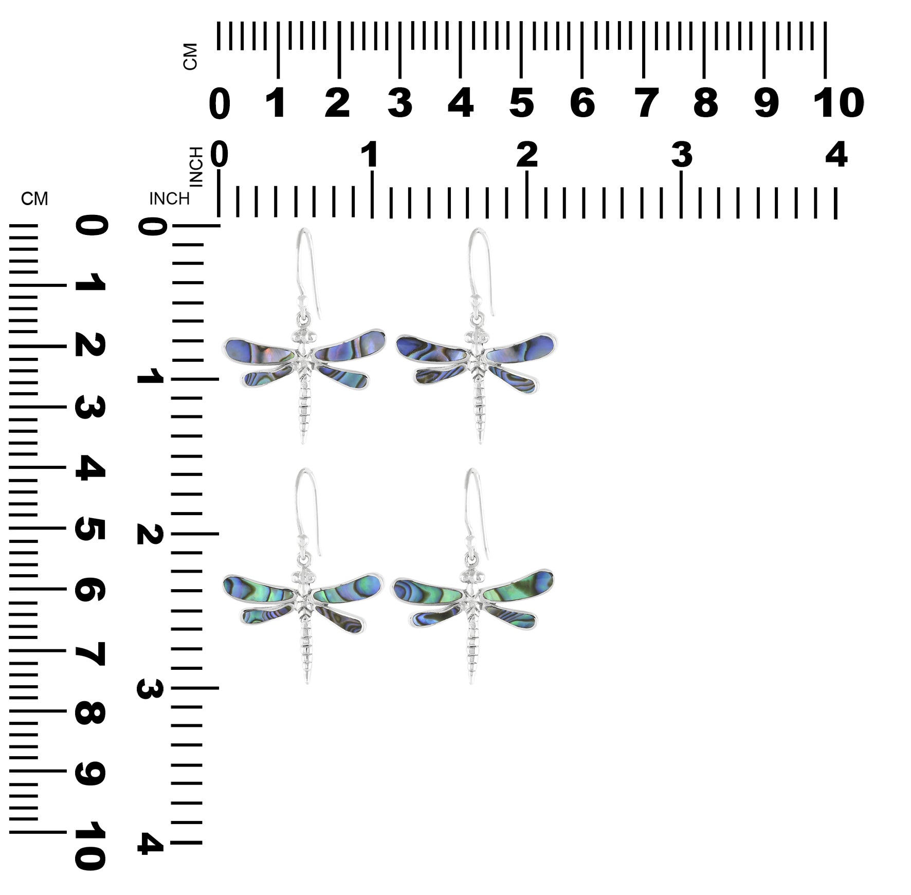 Abalone Shell Dragonfly Earrings