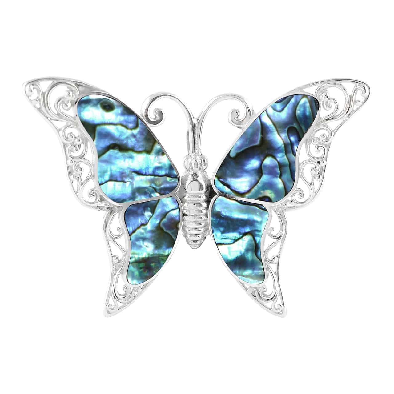 Abalone Shell Inlay Butterfly Enhancer Pendant/Brooch