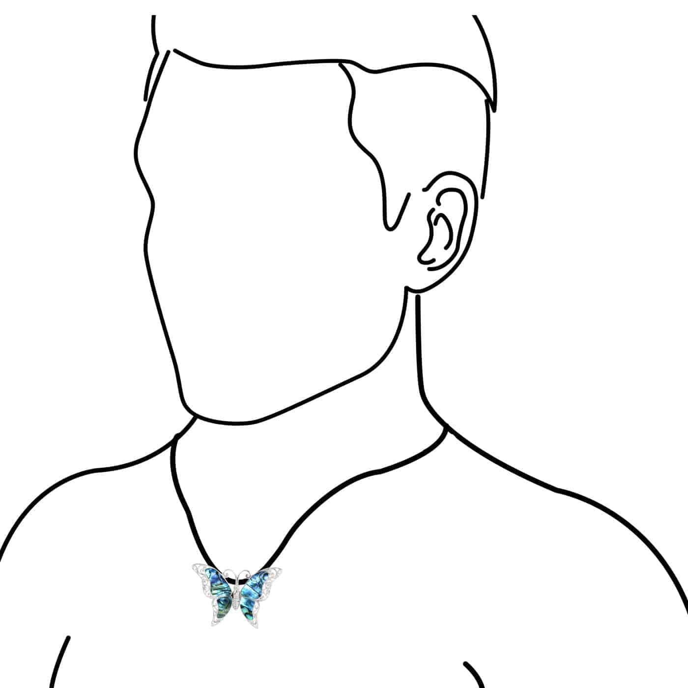 Abalone Shell Inlay Butterfly Enhancer Pendant/Brooch