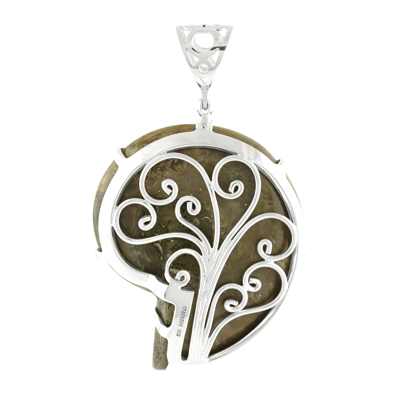 Ammonite with Turquoise Inlay Pendant