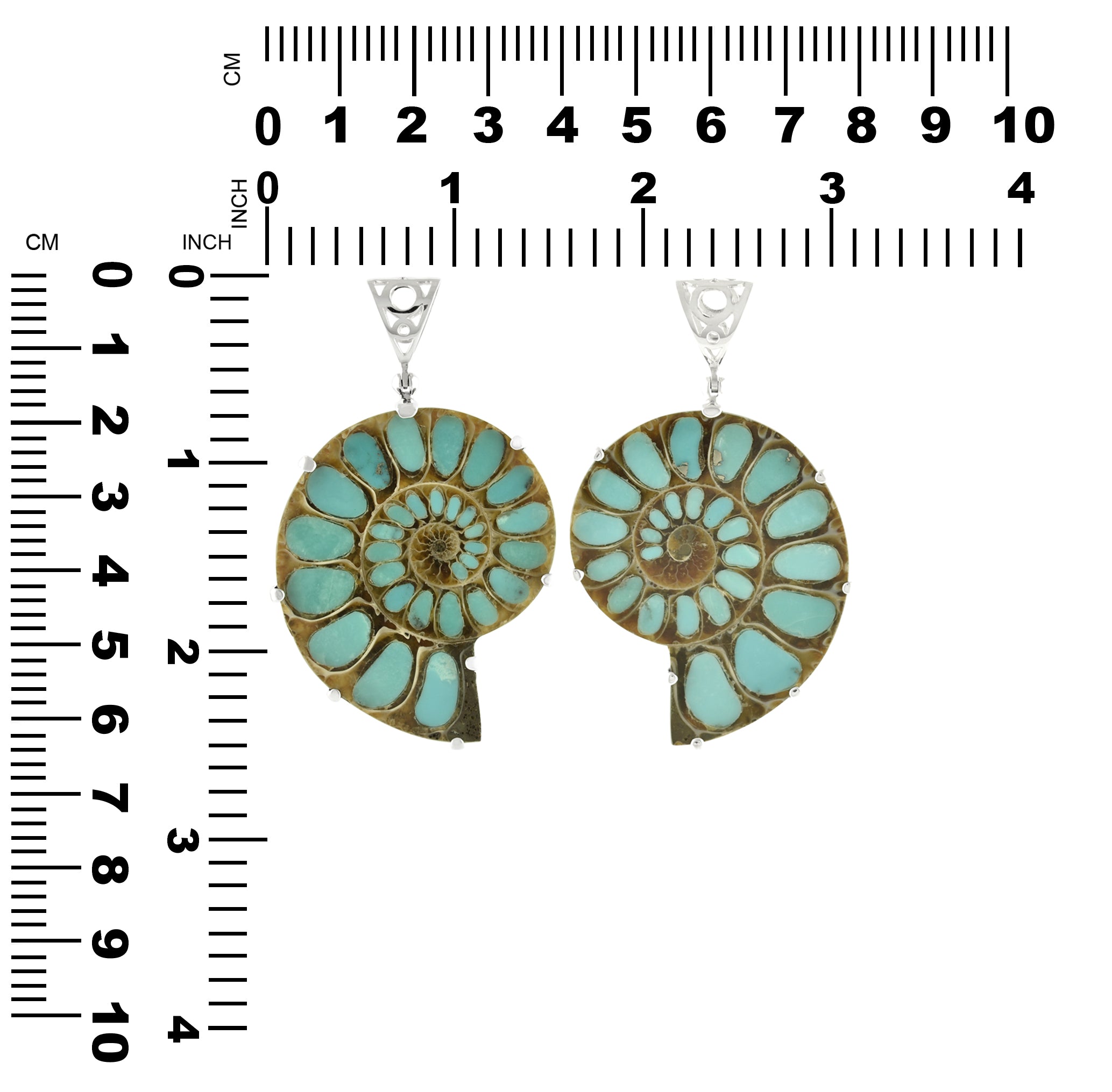 Ammonite with Turquoise Inlay Pendant