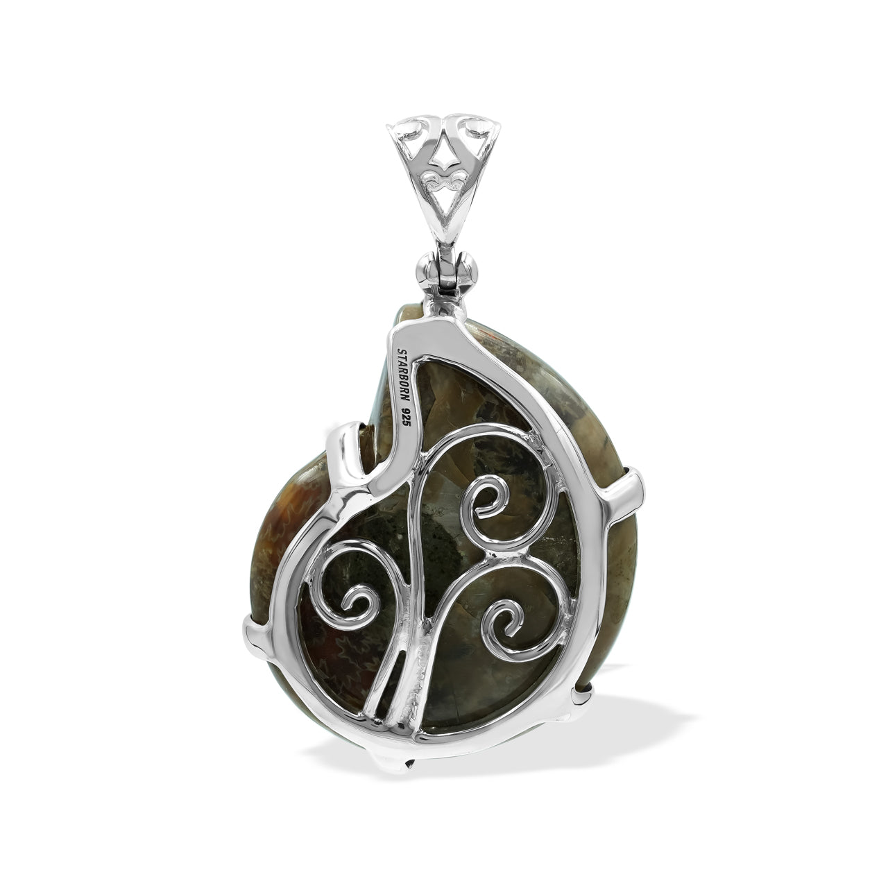 Pendant Ammonite with Ammolite Inlay