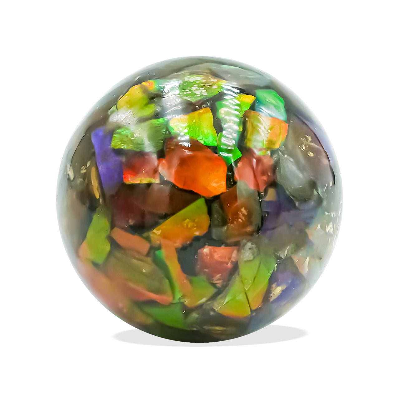 14 mm Ammolite Beads with Drill