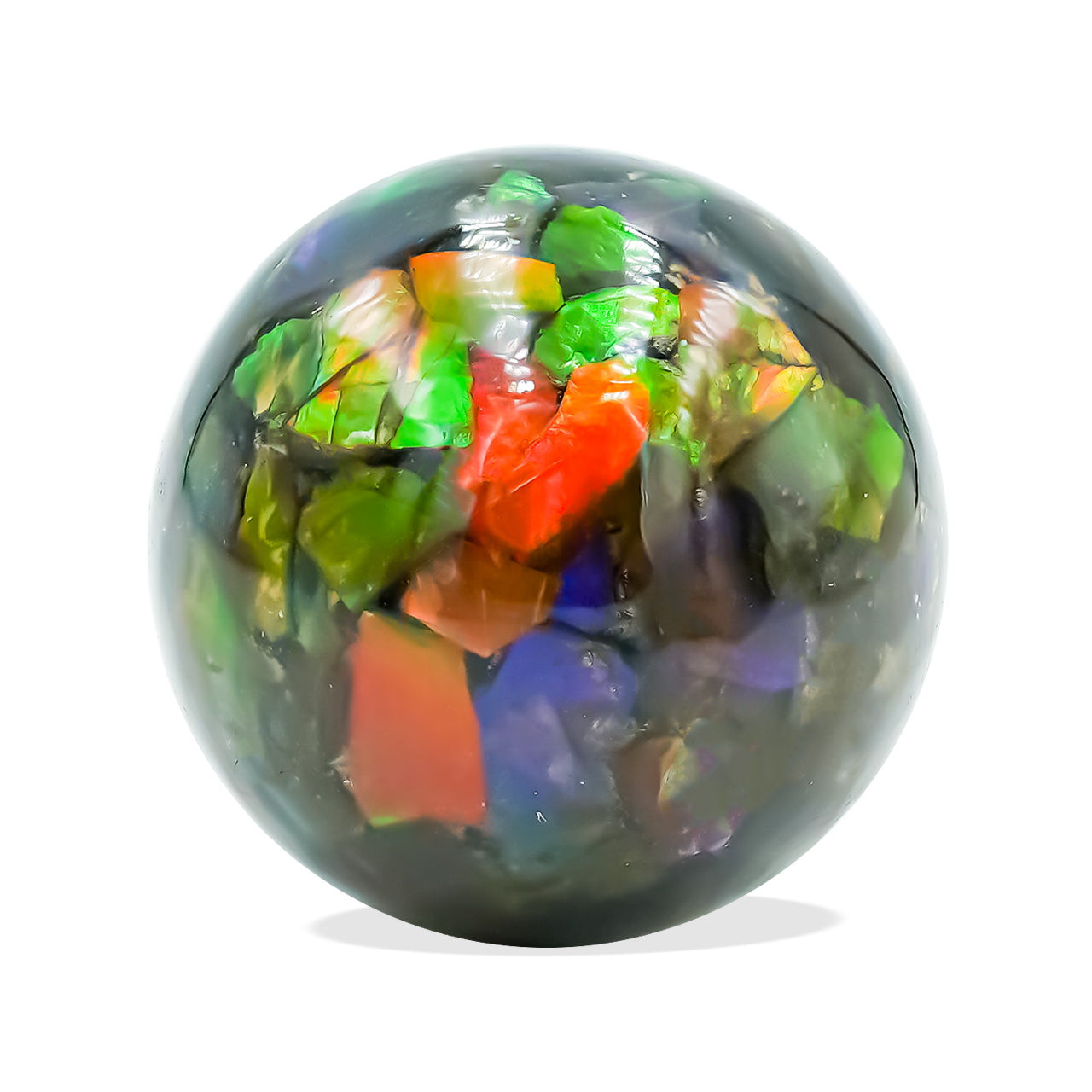 14 mm Ammolite Beads with Drill