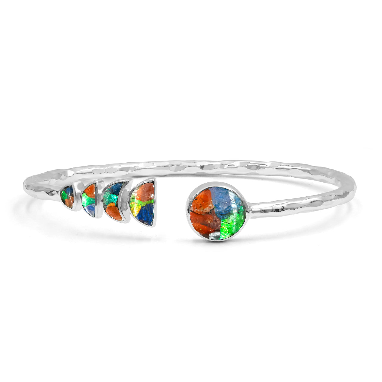 Ammolite Open Bangle Bracelet