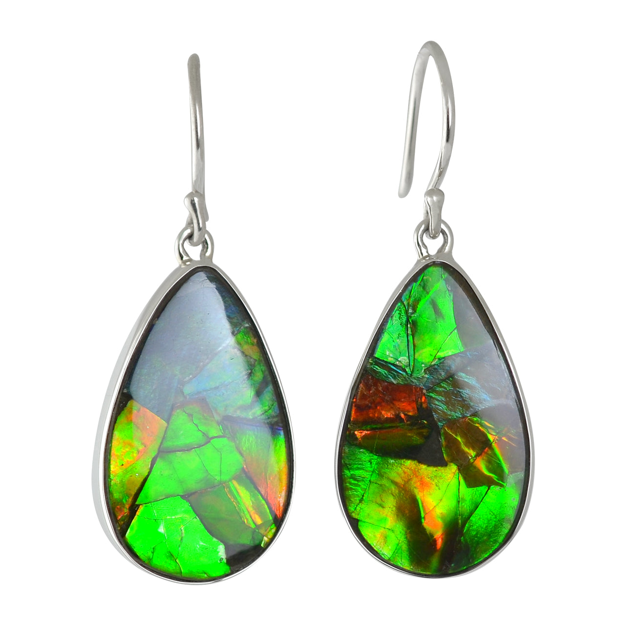 Ammolite Pear Earrings