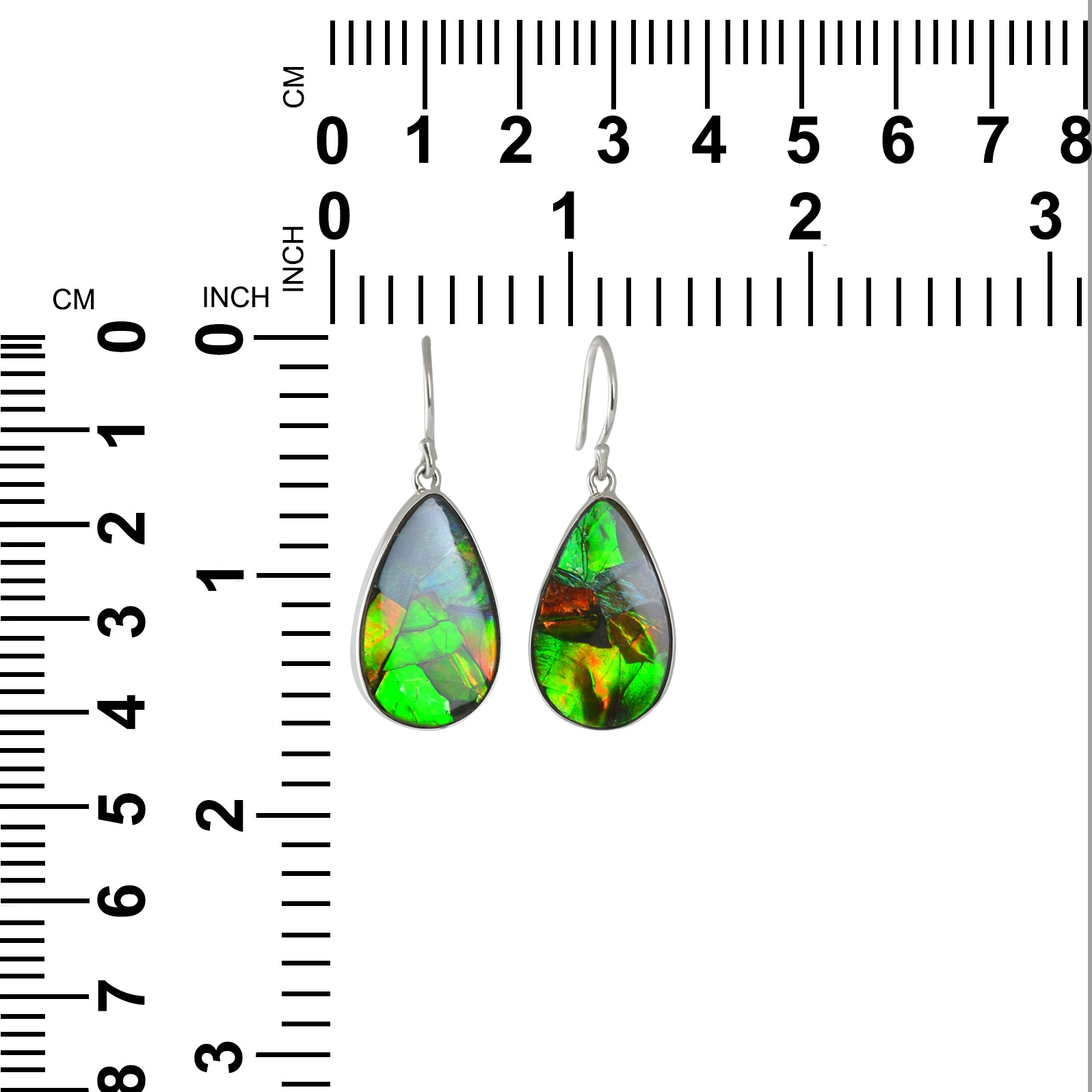 Ammolite Pear Earrings