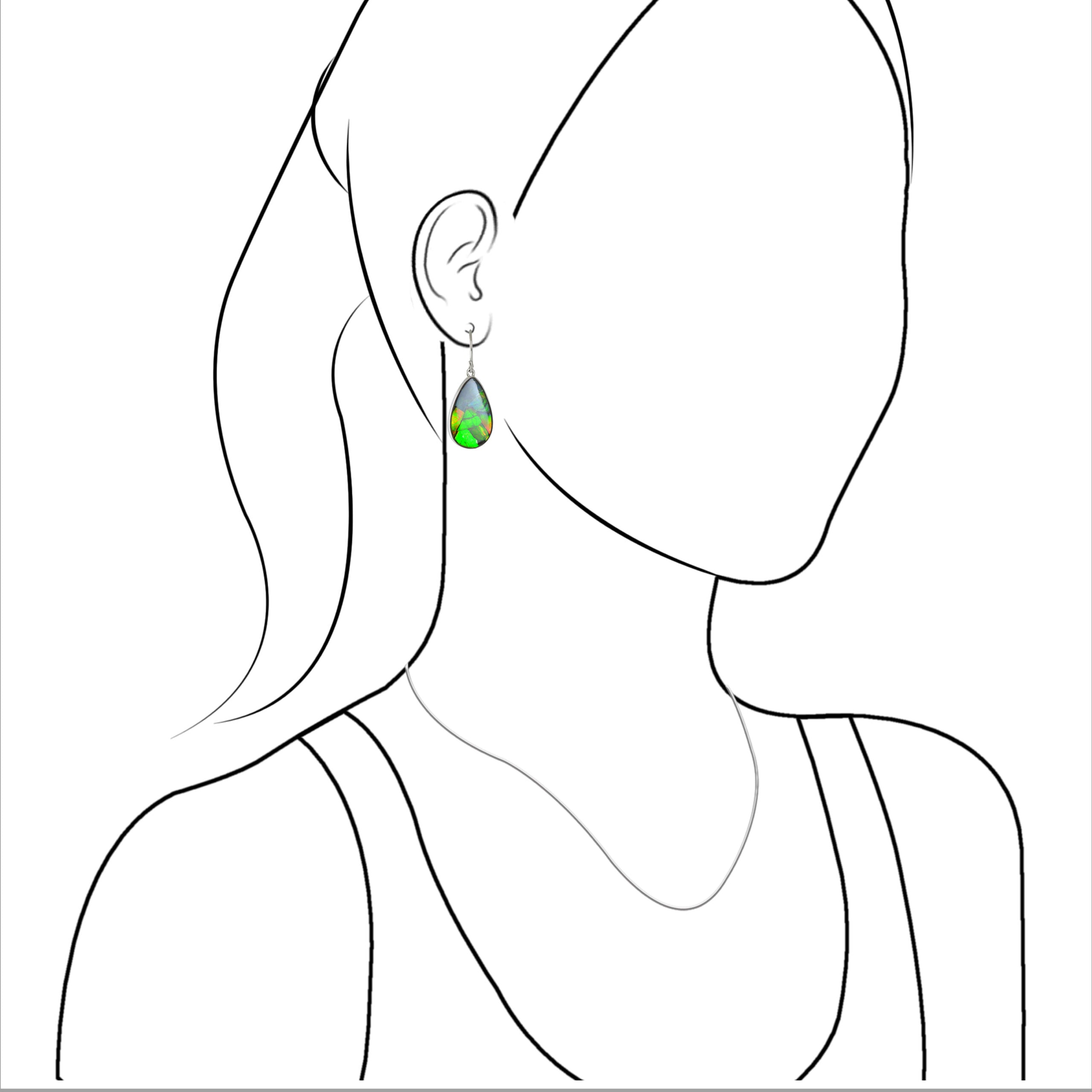 Ammolite Pear Earrings