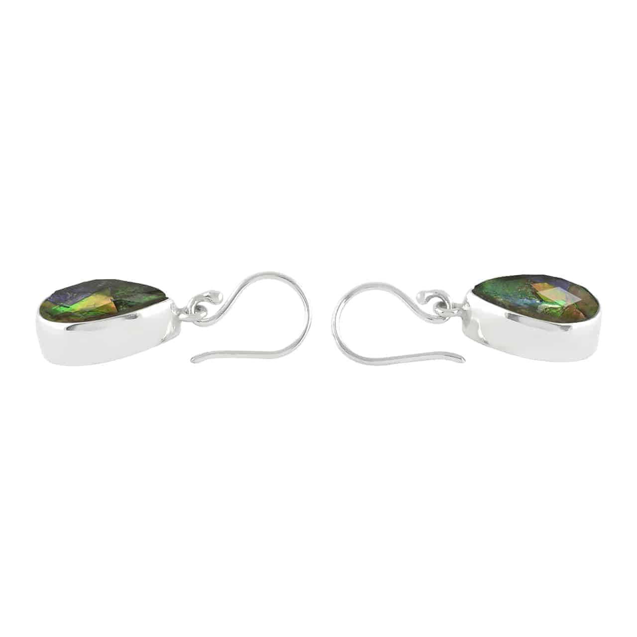 Ammolite & Faceted Crystal Top
