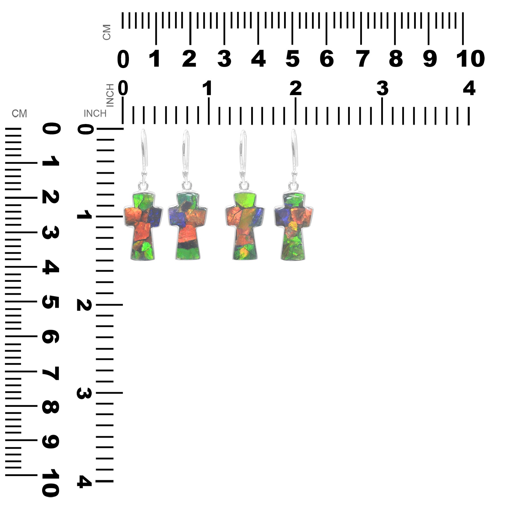 Earrings Ammolite Cross