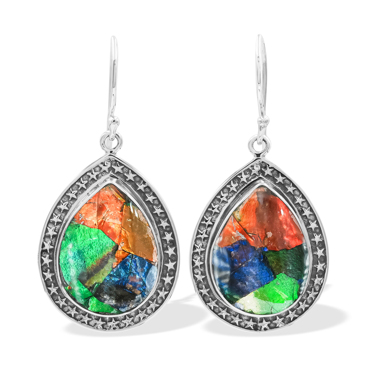 Ammolite Pear Earrings
