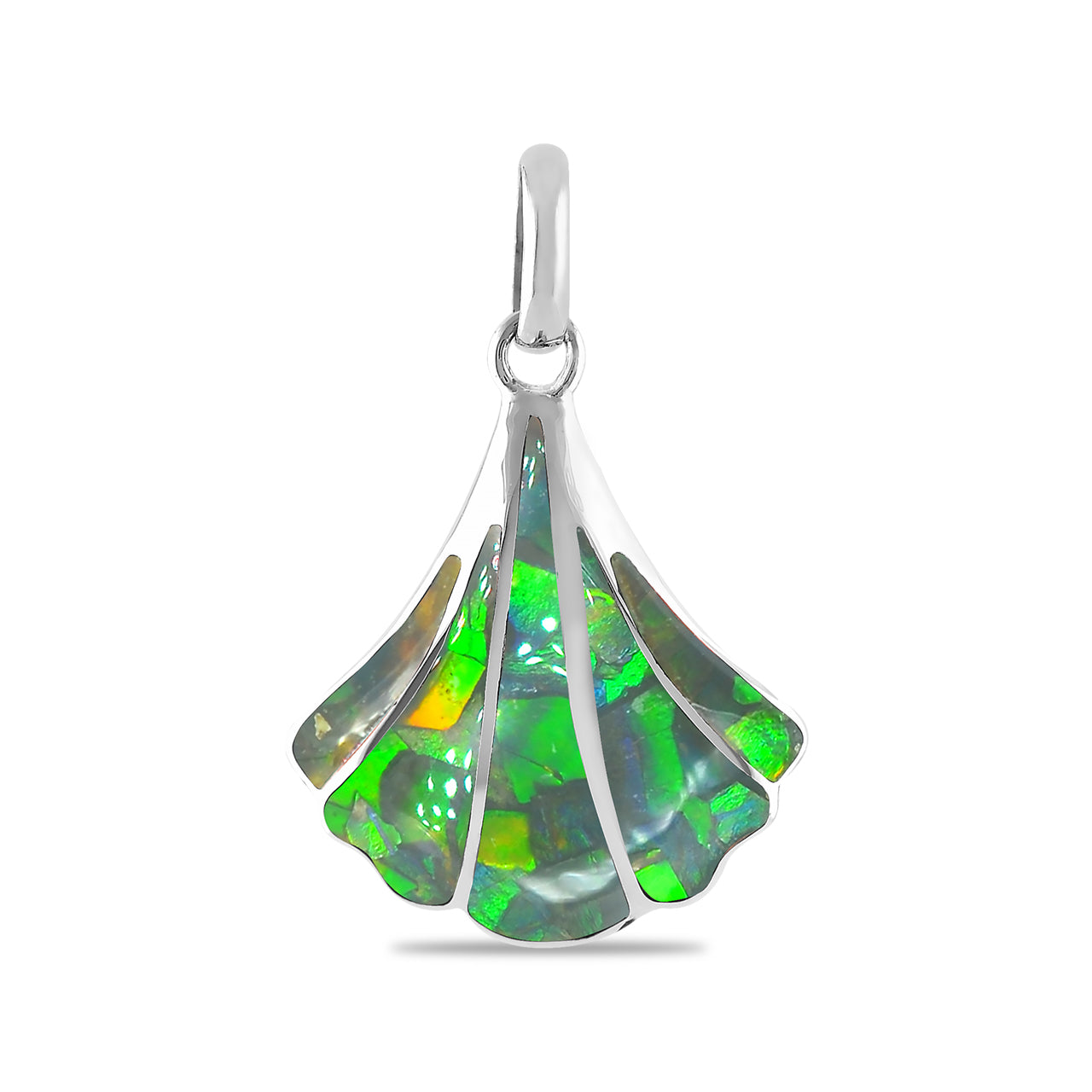 Green Ammolite Seashell Pendant
