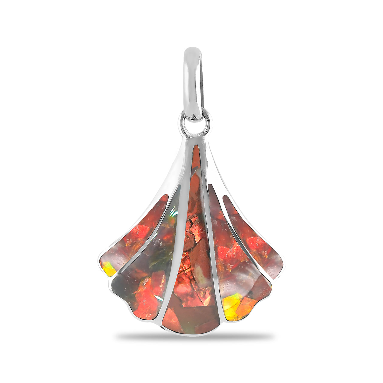 Red Ammolite Seashell Pendant