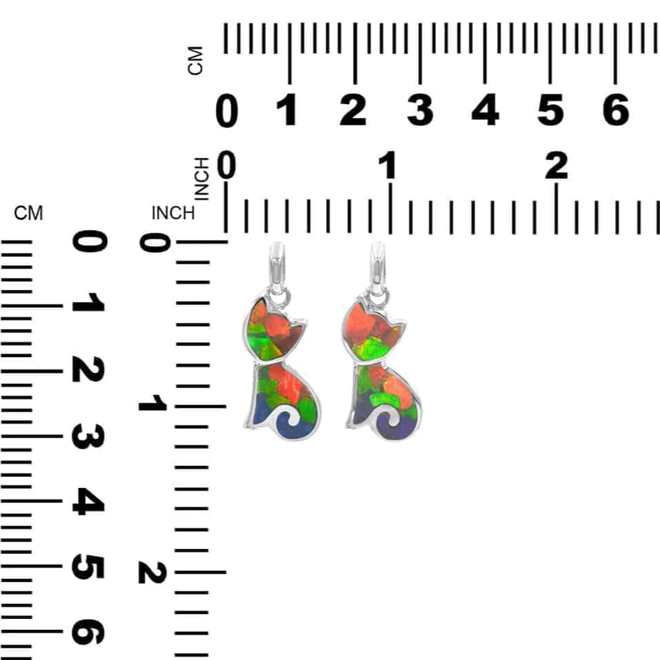 Cat Silhouette Ammolite Pendant