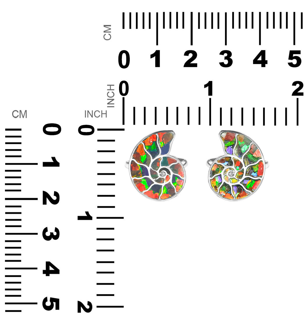 Ammonite Inlay Ammolite Ring