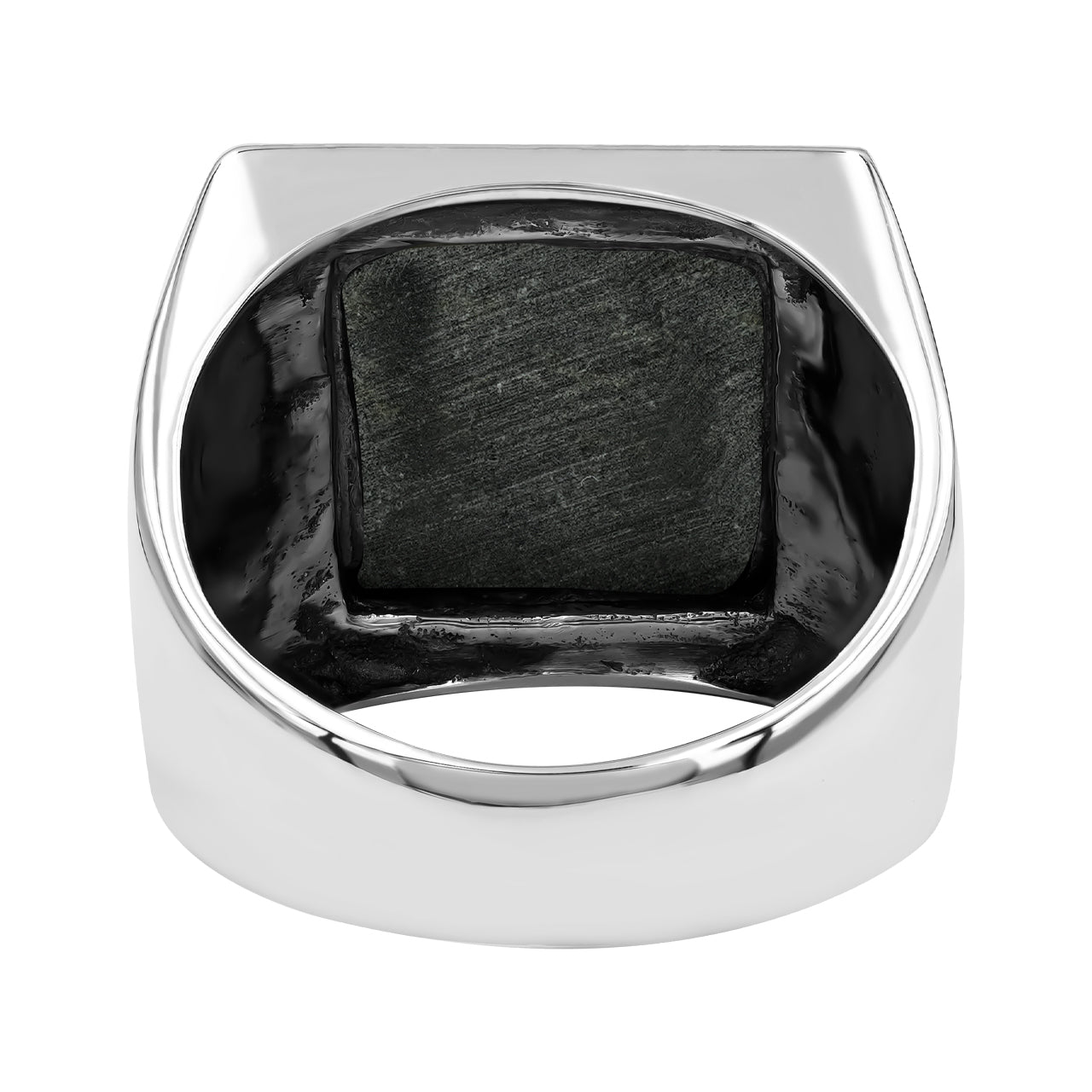Ammolite Inlay Square Men's Ring