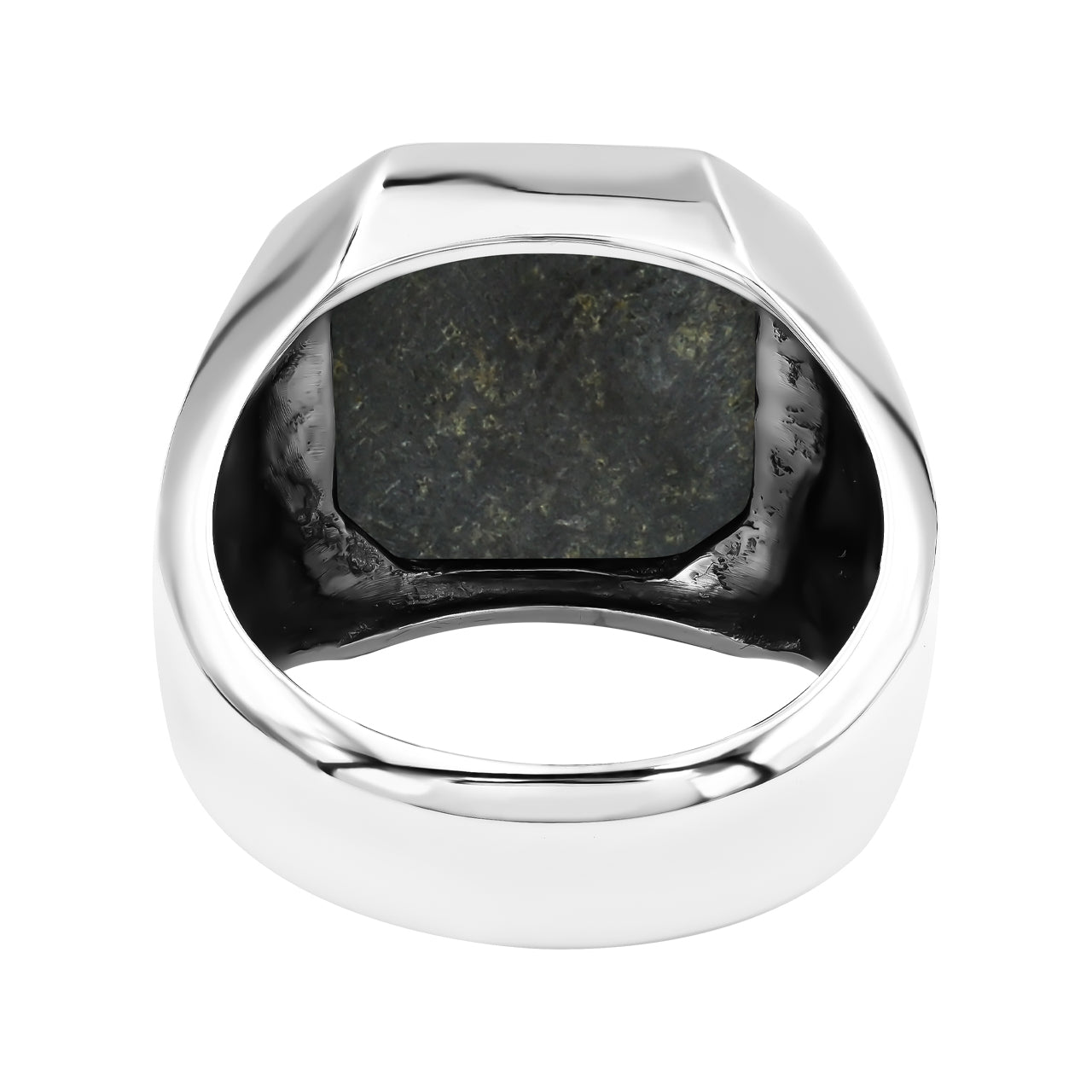 Ammolite Octagon Shape Men's Ring