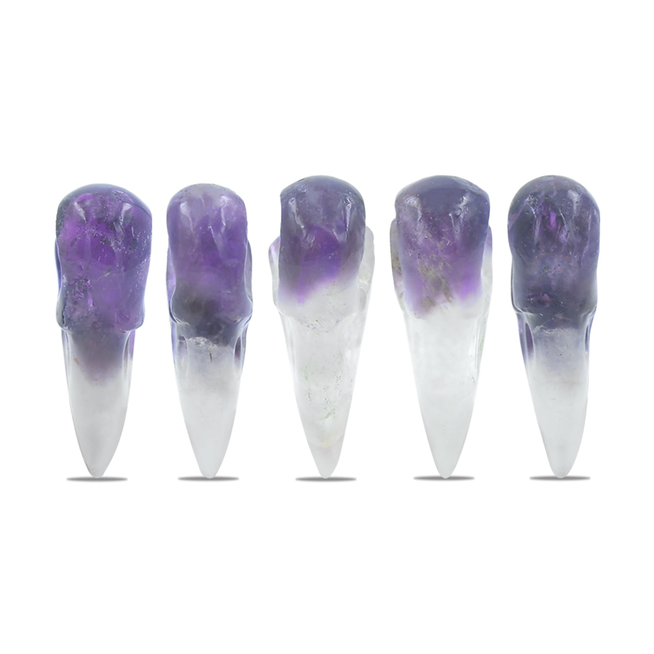 Carved Amethys Crystal Raven Skull