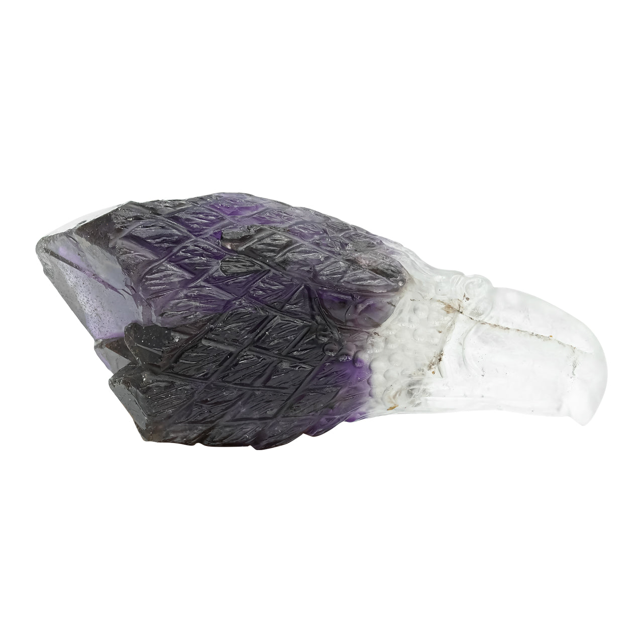 Duality Amethyst Eagle head carved