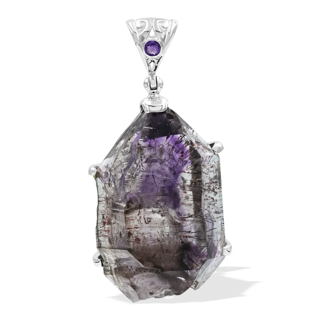 Shangaan Amethyst Crystal Pendant with Filigree Bale
