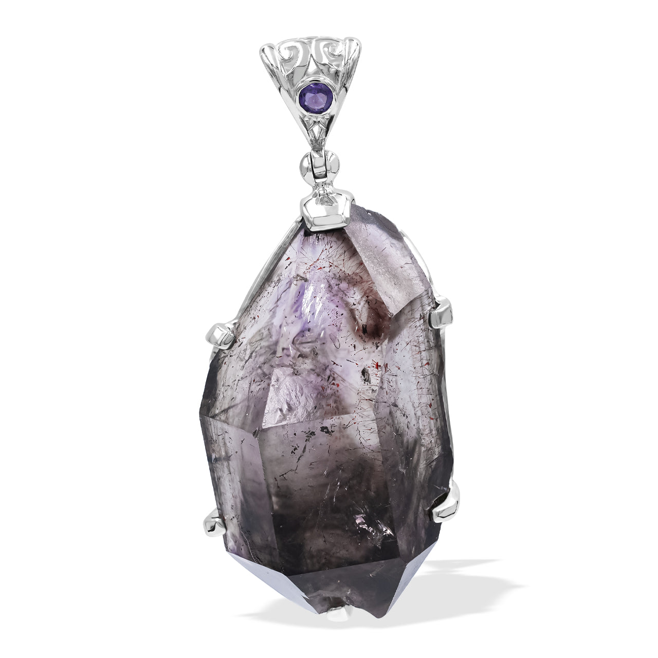 Shangaan Amethyst Crystal Pendant with Filigree Bale