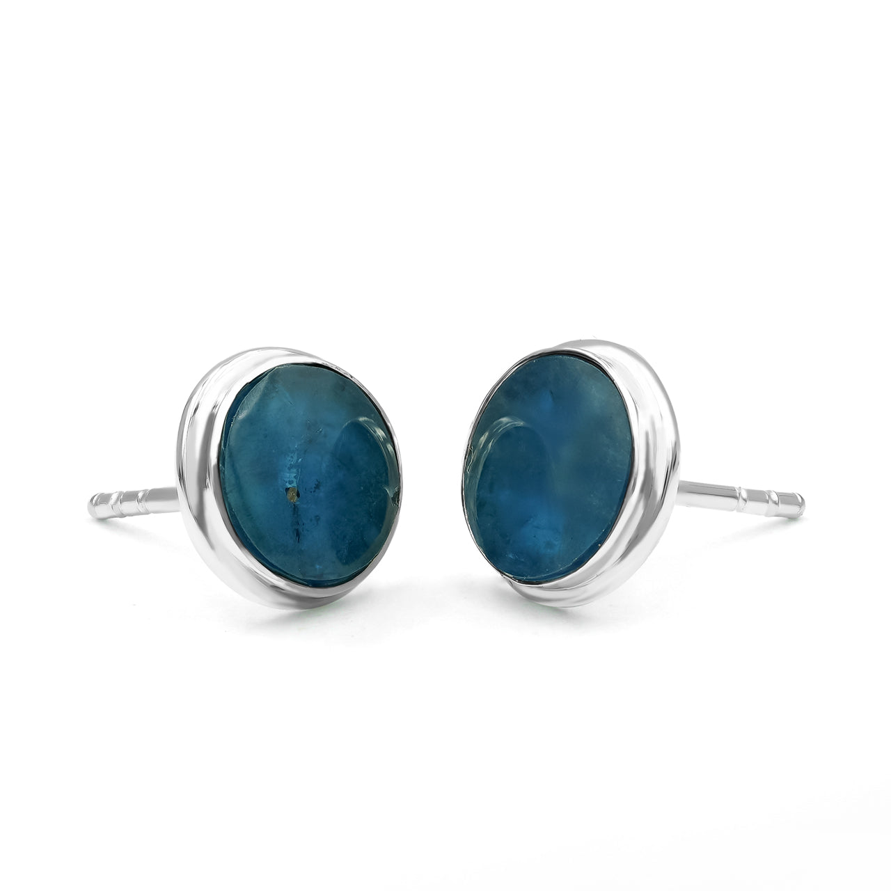 Blue Apatite Post Earrings 8mm