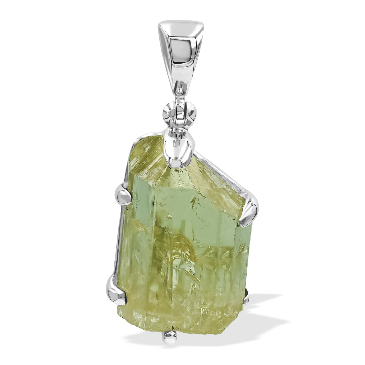 Green Apatite Prong Set Pendant