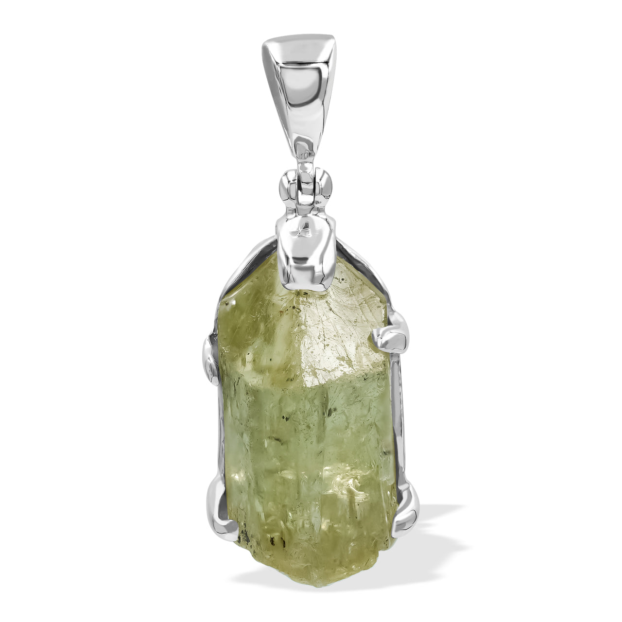 Green Apatite Prong Set Pendant