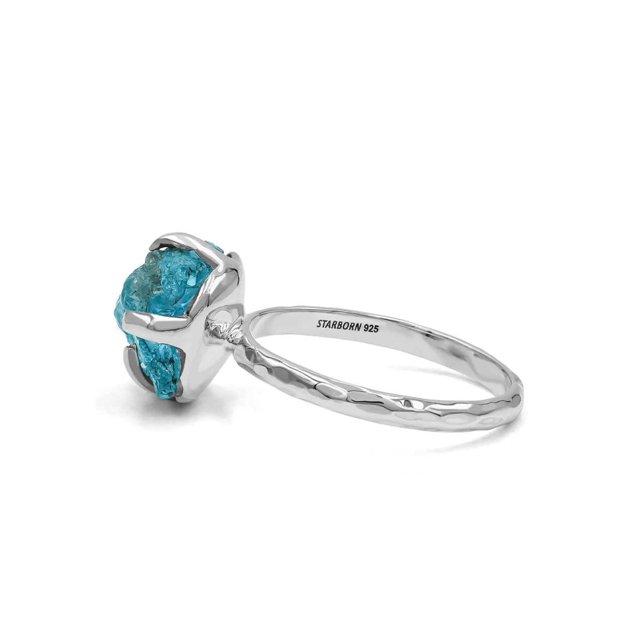 Charming Apatite Rough Prong Set Ring