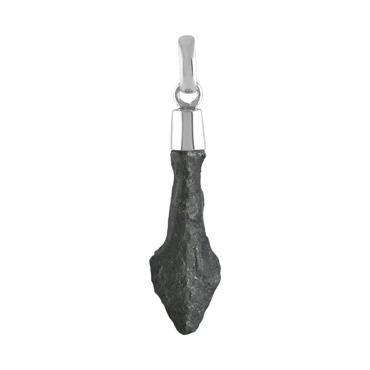Second front‑view image of a sterling silver pendant featuring a Viking iron arrowhead.