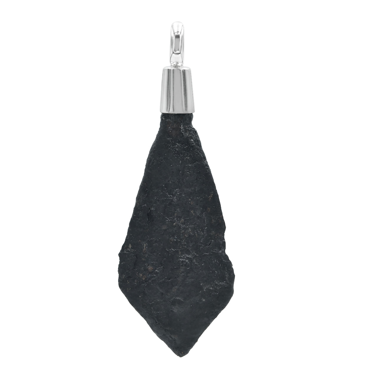 Front‑view of a sterling silver pendant featuring a Viking Iron Arrowhead.