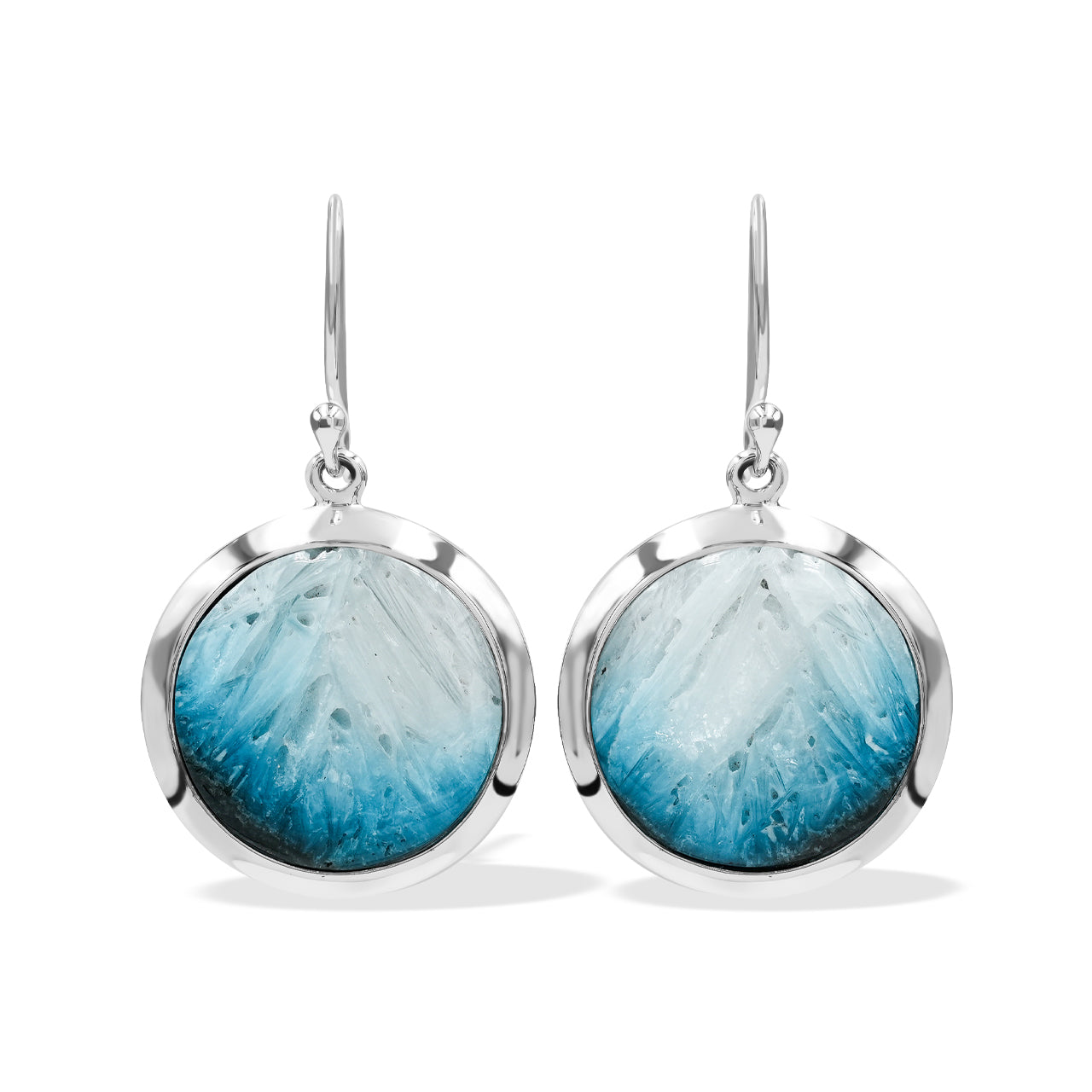 Blue Ice Glacierite Medallion Style Earring