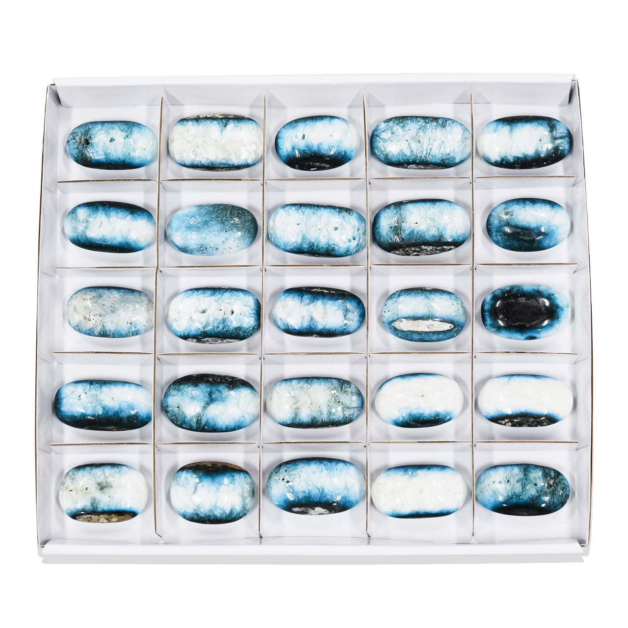 Blue Ice Palm Stones - 25 pieces