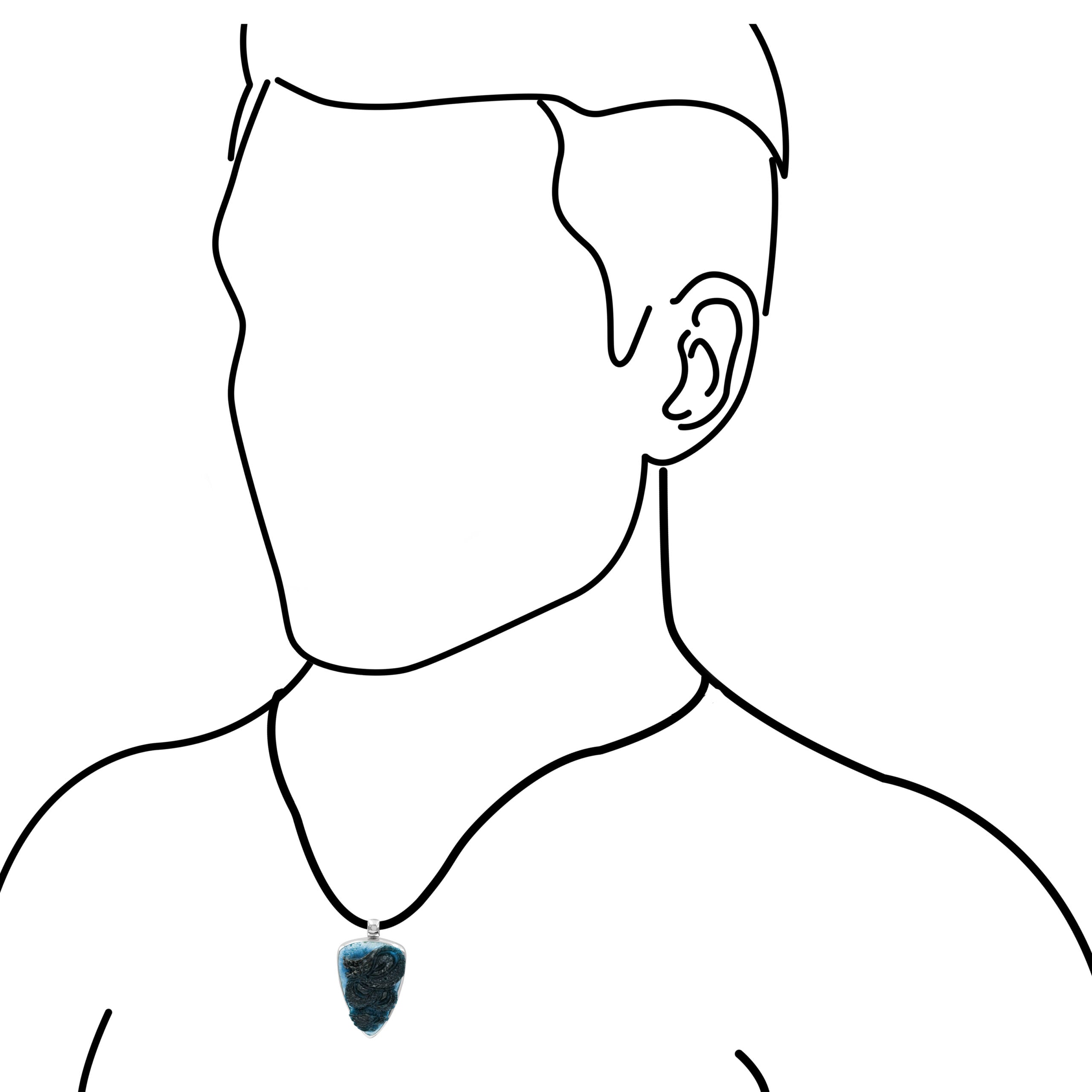 Carved Blue Ice Ganesha Pendant