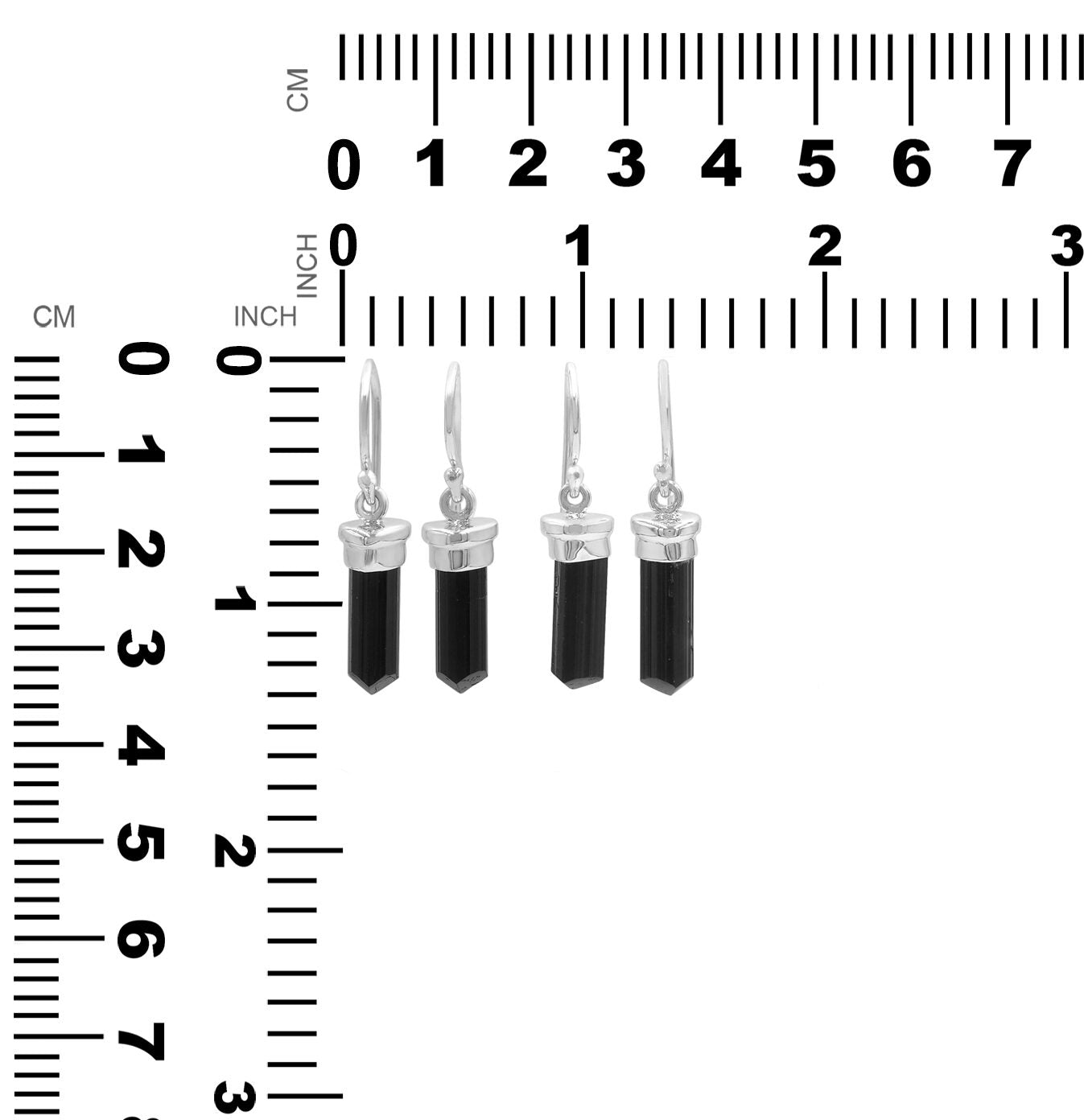 Black Tourmaline Crystal Earring